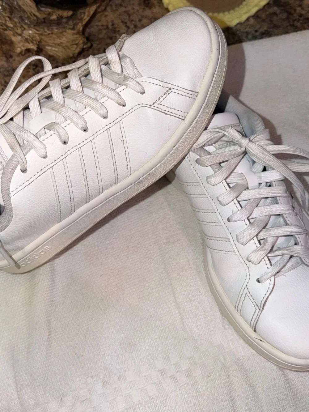 adidas White Low-Top Leather Sneakers